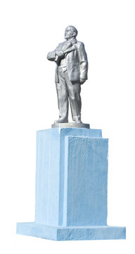 Statue Vladimir Lenin isolated on white