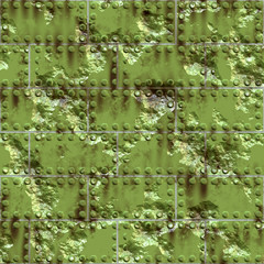 Weathered green metallic surface
