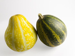 Two decorative pumpkins