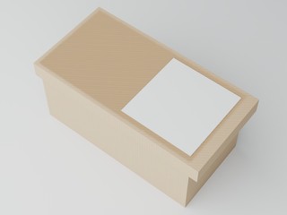 Long packing box with large blank label