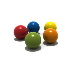 isolated spheres on white background - 3d render