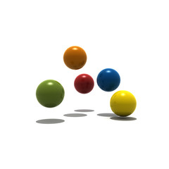 isolated spheres on white background - 3d render