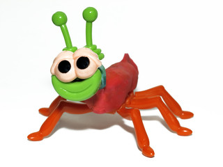 Spider play clay isolated