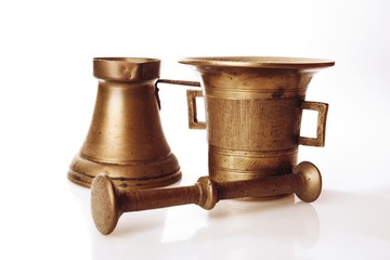 Turkish coffee pot and mortar