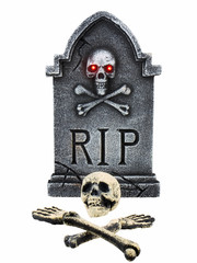 Tombstone and bones