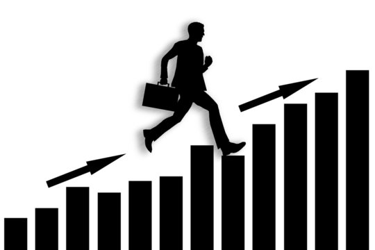 STATISTIQUE-FLECHE FOND BLANC