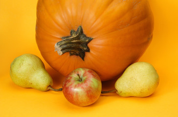 pumpkin, apple and pears