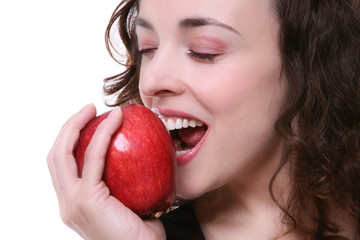 Woman Eating Apple