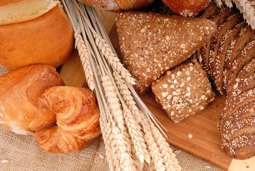 Varied bread display