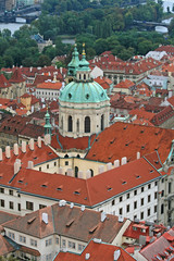 Fototapeta premium The aerial view of Prague City