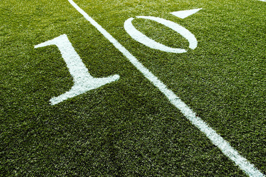 Football Field with 10-Yard Mark