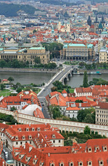 Obraz premium The aerial view of Prague