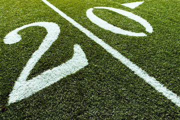 Football Field with 20 Yard Line