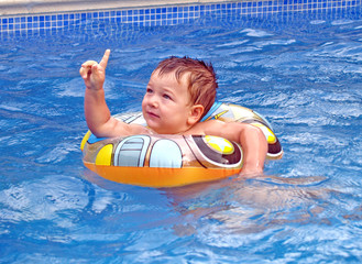 baby boy in the pool
