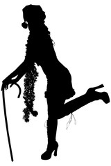 Silhouette With Clipping Path Sexy Christmas Girl