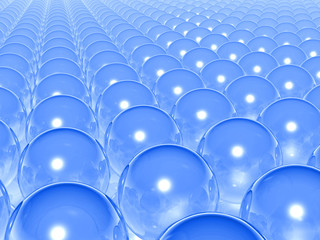 abstract blue transparent balls
