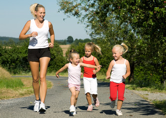 Joggen in Familie