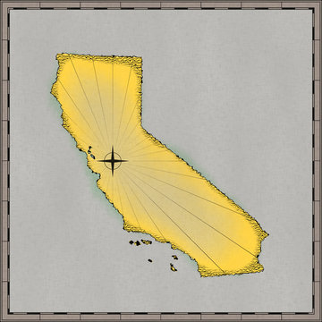 Antique map of California