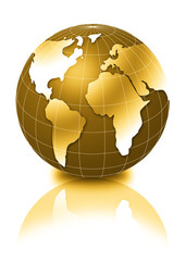 golden 3d globe