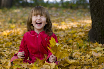 Kid laughing in the park