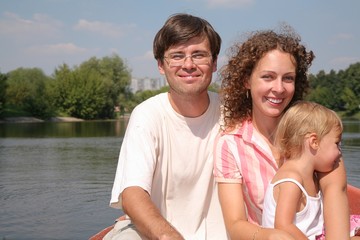 Fototapeta na wymiar family on the river