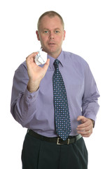 Throwing a paper ball.