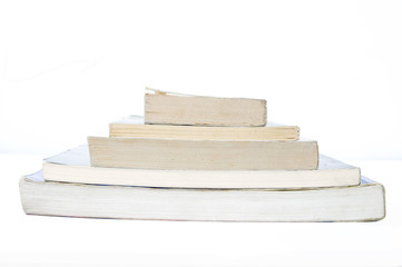 Isolated pile of books
