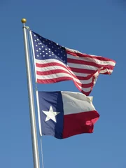 Badezimmer Foto Rückwand American & Texas flags © sakf5274