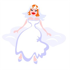 Fototapeta premium Bride on a cloud