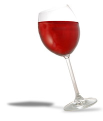 Red wine isolated on white background