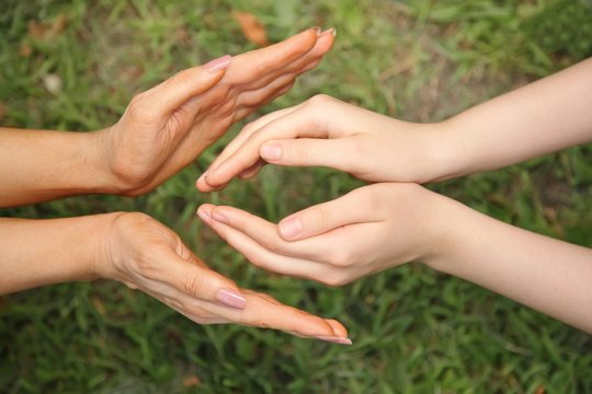 woman and girl hands