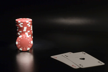 Poker cards and chips