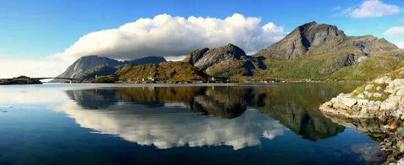 Foto op Plexiglas Scandinavië Lofoten-panorama