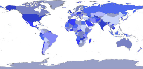 Fototapeta na wymiar Blue world map