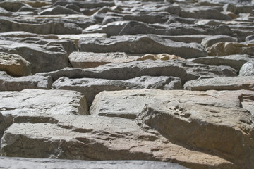 Stone Wall - Schist. Photo taken at angle