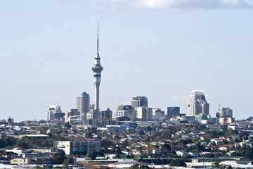 Auckland New Zealand City CBD viewed from Mt Albert