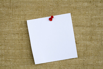 White Note Paper on Hessian/Burlap Notice Board