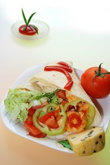 Mexican Tortillas isolated on color background