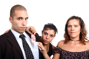  A woman taking out euros