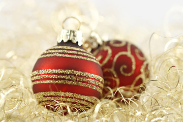 Red and golden christmas balls