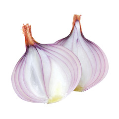 two onions cut vegetable