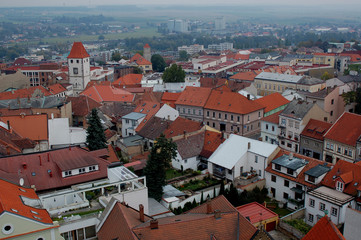 Fototapeta na wymiar Roofs of houses of old Prague