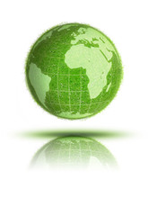 Planète terre verte avec reflet