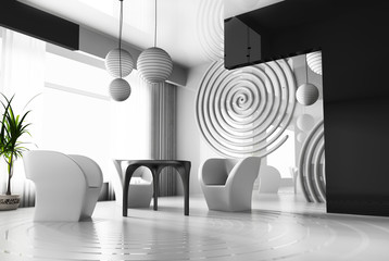 The white interior is black