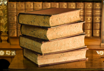 Old books in classic library 4