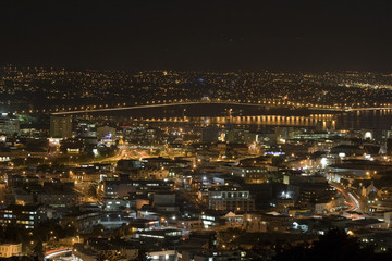 Auckland New Zealand Harbour Bridge at night