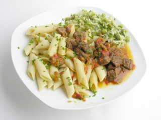 beef goulash with maccaroni for lunch