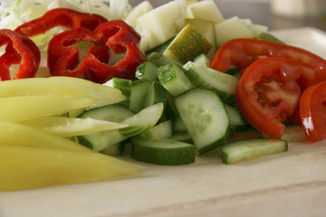Cut vegetables.