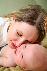 Obraz na płótnie Canvas happy mother with baby