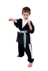 Boy Wearing Karate Outfit